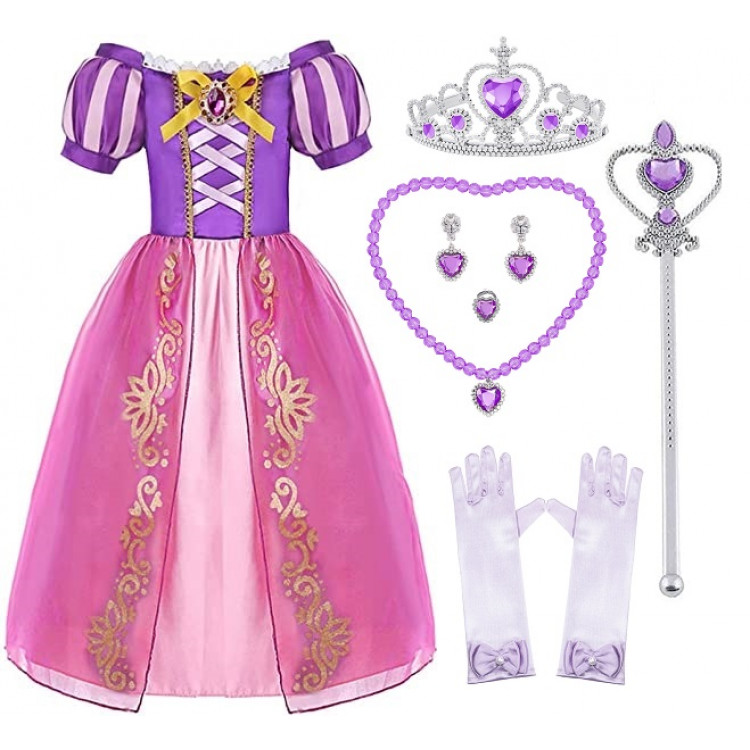 Karnevalový kostým – Princezná Rapunzel s doplnkami (140 L)